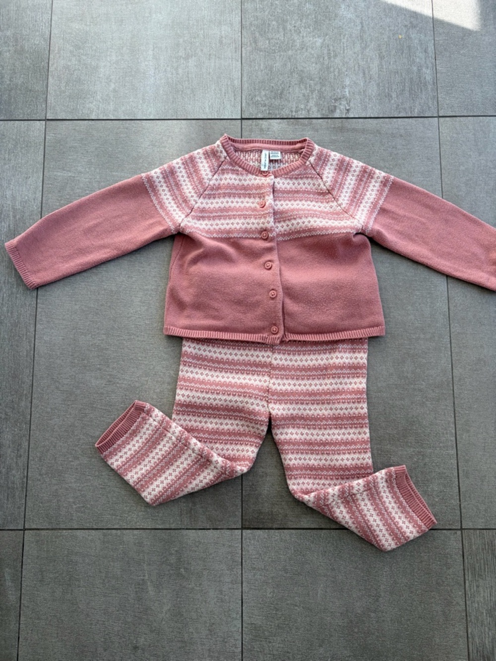 Janie and Jack Fair Isle sweater set 18-24 months.
